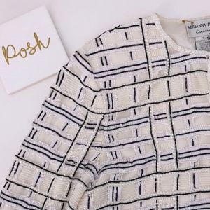 Adrianna Papell Sequin Beaded Plaid Jacket EUC Sm